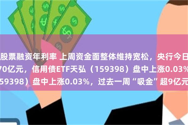 股票融资年利率 上周资金面整体维持宽松，央行今日公开市场净投放2470亿元，信用债ETF天弘（159398）盘中上涨0.03%，过去一周“吸金”超9亿元
