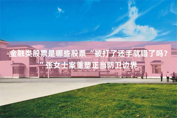 金融类股票是哪些股票 “被打了还手就错了吗？”张女士案重塑正当防卫边界