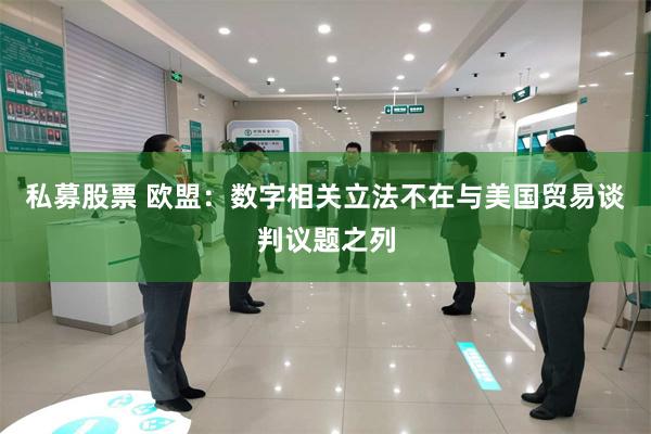 私募股票 欧盟：数字相关立法不在与美国贸易谈判议题之列